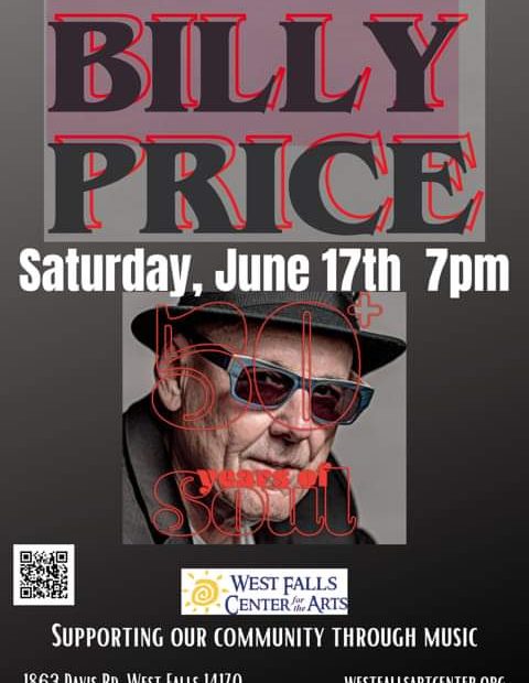 Billy Price Band at West Falls Center for the Arts June 17th, 2023 7PM